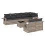 Set muebles jardín 9 pzas y cojines ratán sintético gris claro de , Conjuntos de jardín - Ref: Foro24-3252769, Precio: 634,80...