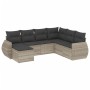 Set de sofás de jardín 7 pzas con cojines ratán PE gris claro de , Conjuntos de jardín - Ref: Foro24-3254039, Precio: 505,09 ...