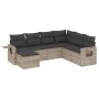 Set de sofás de jardín 7 pzas con cojines ratán PE gris claro de , Conjuntos de jardín - Ref: Foro24-3252839, Precio: 487,28 ...