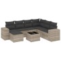 Set de sofás de jardín 8 pzas y cojines ratán sintético gris de , Conjuntos de jardín - Ref: Foro24-3255249, Precio: 555,62 €...