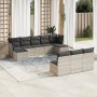 Set sofás jardín 10 pzas con cojines ratán sintético gris claro de , Conjuntos de jardín - Ref: Foro24-3218292, Precio: 634,7...