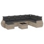 Set muebles jardín 9 pzas y cojines ratán sintético gris claro de , Conjuntos de jardín - Ref: Foro24-3254109, Precio: 600,23...