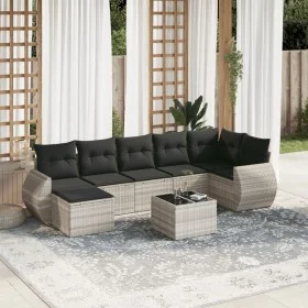 Garden sofa set 8 pieces and gray synthetic rattan cushions by , Modular outdoor sofas - Ref: Foro24-3221691, Price: 544,33 €...