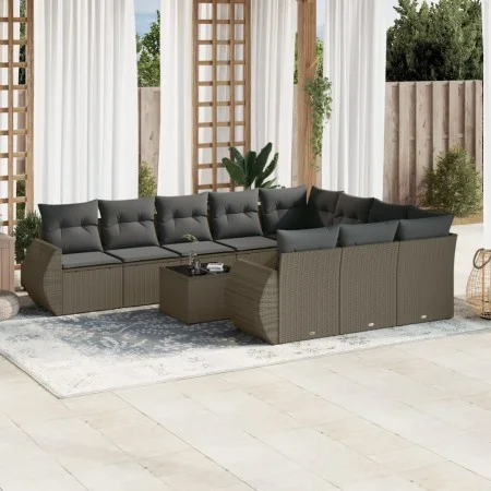 Garden sofa set 11 pieces and gray synthetic rattan cushions by , Modular outdoor sofas - Ref: Foro24-3221901, Price: 818,48 ...