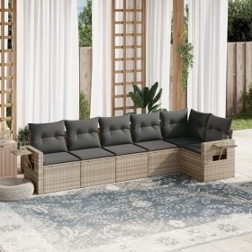 Set de sofás de jardín 6 pzas y cojines ratán sintético gris de , Conjuntos de jardín - Ref: Foro24-3220191, Precio: 433,94 €...