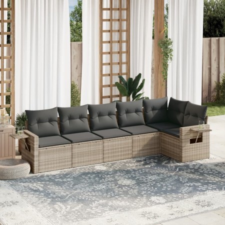 Set de sofás de jardín 6 pzas y cojines ratán sintético gris de , Conjuntos de jardín - Ref: Foro24-3220191, Precio: 433,94 €...