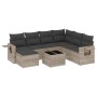 Set de sofás de jardín 8 pzas y cojines ratán sintético gris de , Conjuntos de jardín - Ref: Foro24-3220511, Precio: 534,55 €...