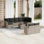 Set sofás jardín 10 pzas con cojines ratán sintético gris claro de , Conjuntos de jardín - Ref: Foro24-3219422, Precio: 655,7...