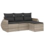 Set de sofás de jardín 4 pzas y cojines ratán sintético gris de , Conjuntos de jardín - Ref: Foro24-3253609, Precio: 282,08 €...