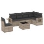 Set de sofás de jardín 7 pzas con cojines ratán PE gris claro de , Conjuntos de jardín - Ref: Foro24-3220241, Precio: 486,88 ...