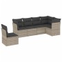 Set de sofás de jardín 6 pzas y cojines ratán sintético gris de , Conjuntos de jardín - Ref: Foro24-3217702, Precio: 435,67 €...