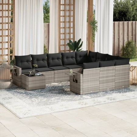 Set de sofás de jardín 11 pzas y cojines ratán sintético gris de , Conjuntos de jardín - Ref: Foro24-3220731, Precio: 753,66 ...