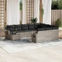 Set de sofás de jardín 11 pzas y cojines ratán sintético gris de , Conjuntos de jardín - Ref: Foro24-3220731, Precio: 753,66 ...