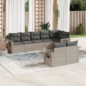 Set de sofás de jardín 8 pzas y cojines ratán sintético gris de , Conjuntos de jardín - Ref: Foro24-3220421, Precio: 596,22 €...