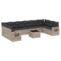Set de sofás de jardín 11 pzas y cojines ratán sintético gris de , Conjuntos de jardín - Ref: Foro24-3220681, Precio: 753,66 ...