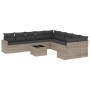 Set de sofás de jardín 11 pzas y cojines ratán sintético gris de , Conjuntos de jardín - Ref: Foro24-3219512, Precio: 747,99 ...