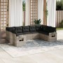 Set muebles jardín 9 pzas y cojines ratán sintético gris claro de , Conjuntos de jardín - Ref: Foro24-3220601, Precio: 610,35...