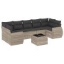 Set de sofás de jardín 8 pzas y cojines ratán sintético gris de , Conjuntos de jardín - Ref: Foro24-3221141, Precio: 590,73 €...