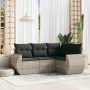 Set de sofás de jardín 4 pzas y cojines ratán sintético gris de , Conjuntos de jardín - Ref: Foro24-3253649, Precio: 310,29 €...