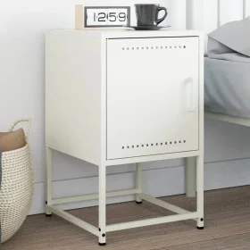 Mesita de noche de acero blanco 36x39x60,5 cm de , Mesitas de noche - Ref: Foro24-846456, Precio: 40,62 €, Descuento: %