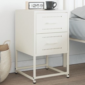 Mesita de noche de acero blanco 36x39x60,5 cm de , Mesitas de noche - Ref: Foro24-846468, Precio: 62,40 €, Descuento: %