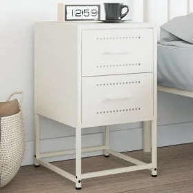 Mesita de noche de acero blanco 36x39x60,5 cm de , Mesitas de noche - Ref: Foro24-846468, Precio: 52,47 €, Descuento: %