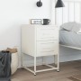 Mesita de noche de acero blanco 36x39x60,5 cm de , Mesitas de noche - Ref: Foro24-846468, Precio: 62,40 €, Descuento: %