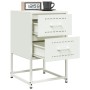 Mesita de noche de acero blanco 36x39x60,5 cm de , Mesitas de noche - Ref: Foro24-846468, Precio: 62,40 €, Descuento: %