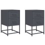 Mesitas de noche 2 unidades acero gris antracita 36x39x60,5 cm de , Mesitas de noche - Ref: Foro24-846463, Precio: 94,16 €, D...
