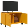 Mueble TV acero laminado en frío amarillo mostaza 68x39x43,5 cm de , Muebles TV - Ref: Foro24-846641, Precio: 66,33 €, Descue...