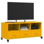 Mueble para TV acero laminado en frío amarillo 100,5x39x43,5 cm de , Muebles TV - Ref: Foro24-846695, Precio: 119,02 €, Descu...