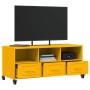 Mueble para TV acero laminado en frío amarillo 100,5x39x43,5 cm de , Muebles TV - Ref: Foro24-846695, Precio: 119,02 €, Descu...