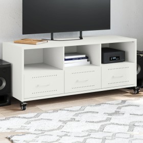 Mueble para TV acero laminado en frío blanco 100,5x39x43,5 cm de , Muebles TV - Ref: Foro24-846697, Precio: 118,00 €, Descuen...