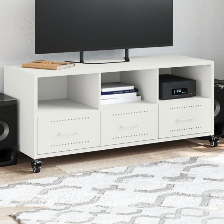 Mueble para TV acero laminado en frío blanco 100,5x39x43,5 cm de , Muebles TV - Ref: Foro24-846697, Precio: 118,00 €, Descuen...