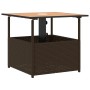 Mesa de jardín hueco de sombrilla ratán PE marrón 55x55x46,5 cm de , Mesas de jardín - Ref: Foro24-364118, Precio: 70,57 €, D...
