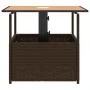 Mesa de jardín hueco de sombrilla ratán PE marrón 55x55x46,5 cm de , Mesas de jardín - Ref: Foro24-364118, Precio: 69,53 €, D...