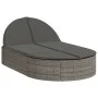 Double sun lounger with gray synthetic rattan cushions by , Loungers - Ref: Foro24-368648, Price: 261,05 €, Discount: %
