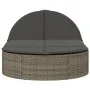 Double sun lounger with gray synthetic rattan cushions by , Loungers - Ref: Foro24-368648, Price: 261,05 €, Discount: %