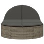 Tumbona doble con cojines ratán sintético gris de , Tumbonas - Ref: Foro24-368648, Precio: 270,35 €, Descuento: %