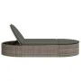 Double sun lounger with gray synthetic rattan cushions by , Loungers - Ref: Foro24-368648, Price: 261,05 €, Discount: %