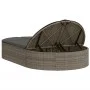 Double sun lounger with gray synthetic rattan cushions by , Loungers - Ref: Foro24-368648, Price: 261,05 €, Discount: %