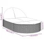 Double sun lounger with gray synthetic rattan cushions by , Loungers - Ref: Foro24-368648, Price: 261,05 €, Discount: %
