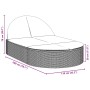 Tumbona doble con cojines ratán sintético gris de , Tumbonas - Ref: Foro24-368648, Precio: 270,35 €, Descuento: %
