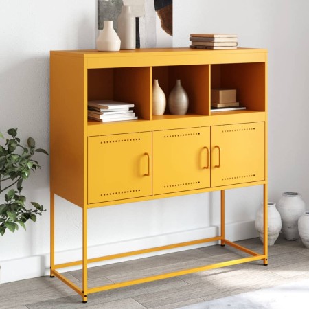 Aparador de acero laminado en frío amarillo 100,5x39x107 cm de , Aparadores - Ref: Foro24-846593, Precio: 133,67 €, Descuento: %