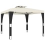 Cenador con doble techo acero crema 2,98x2,98 m de , Carpas y cenadores - Ref: Foro24-368440, Precio: 285,32 €, Descuento: %