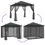 Cenador con paredes de malla acero gris antracita 2,93x2,93 m de , Carpas y cenadores - Ref: Foro24-368435, Precio: 307,42 €,...