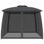 Cenador doble techo paredes malla acero antracita 2,93x2,93 m de , Carpas y cenadores - Ref: Foro24-368449, Precio: 234,14 €,...
