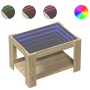 Mesa de centro y LED madera ingeniería roble Sonoma 73x53x45 cm de , Mesas de centro - Ref: Foro24-847548, Precio: 102,43 €, ...