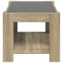 Mesa de centro y LED madera ingeniería roble Sonoma 73x53x45 cm de , Mesas de centro - Ref: Foro24-847548, Precio: 102,43 €, ...