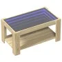 Mesa de centro y LED madera ingeniería roble Sonoma 93x53x45 cm de , Mesas de centro - Ref: Foro24-847555, Precio: 129,03 €, ...